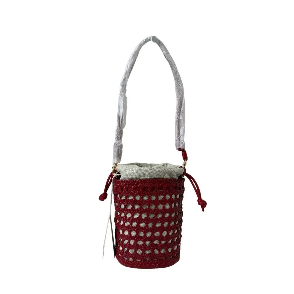 Tory Burch Red Woven Bucket Bag new